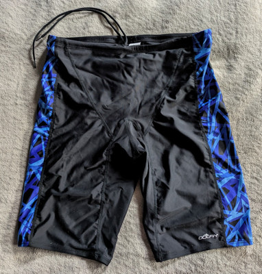 DOLFIN Swim Shorts Jammers Mens 38 Swimsuit Black Blue