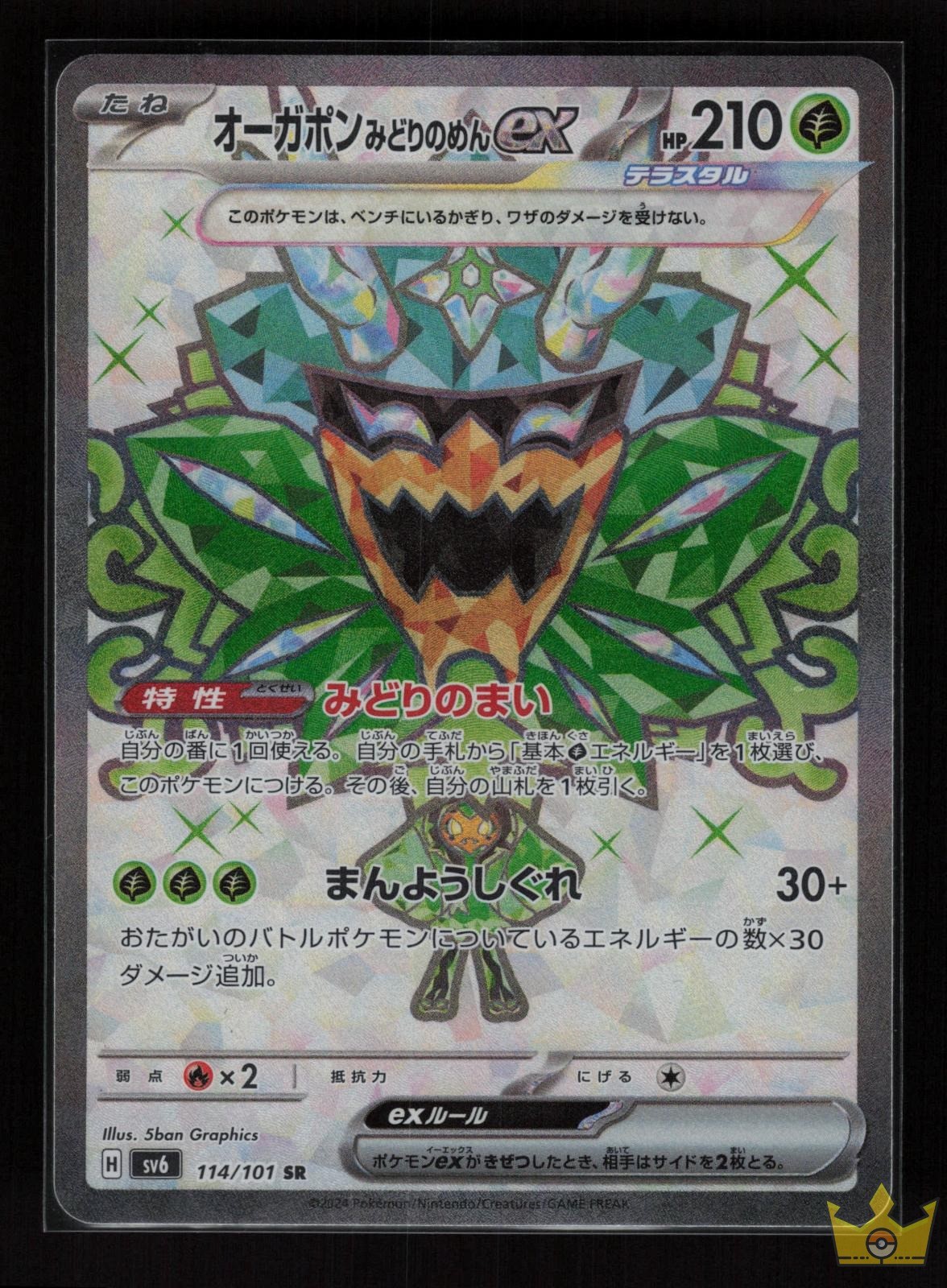 Teal Mask Ogerpon EX 114/101 Mask of Change Pokemon Japanese Holo Super Rare NM