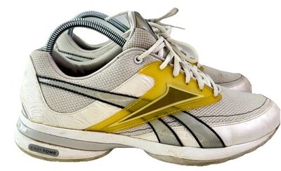 Reebok EasyTone Athletic Sneakers Unisex Size 8.5 White Gray Low Top Lace Up