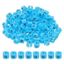 100 Pcs Clothes Hanger Marker Number 54 Tag Fit 3mm Rod Garment Size Tag Blue