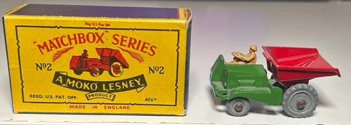 Matchbox Lesney #2 Green & Red Muir Hill Site Dumper With Box