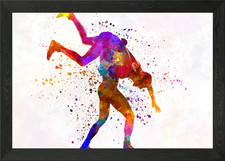 Wrestlers wrestling men Framed Wall Art Poster Canvas Print Picture
