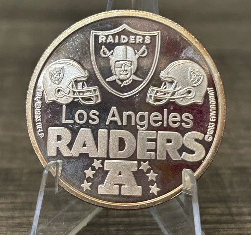 VINTAGE 1993 ENVIROMINT NFL LOS ANGELES RAIDERS ART BAR - .999 FINE SILVER