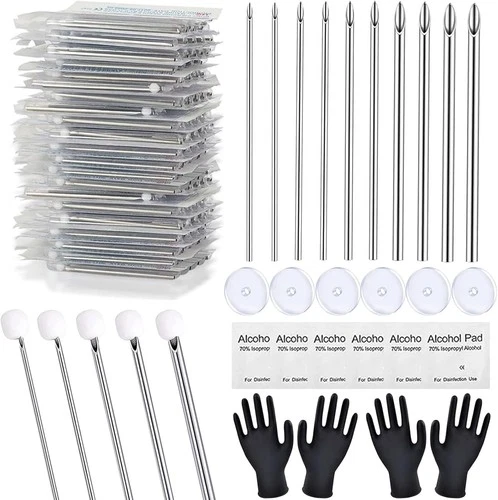 Body Piercing Kit 66PCS Professional Piercing Kit Includeds 50Mixed 12G 14G 16G - product listing photo