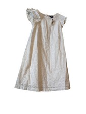 NEW Polo Ralph Lauren Eyelet Dress, ruffled sleeves, White Size 14 with tags