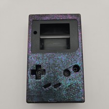 Game Boy DMG IPS Custom Kitsch Bent shell black holographic purple blue
