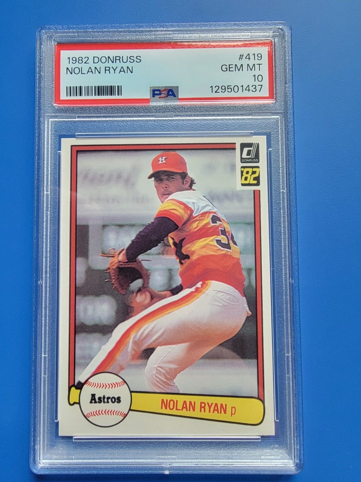 Nolan Ryan 1982 Donruss Baseball Card #419 PSA 10 GEM MINT