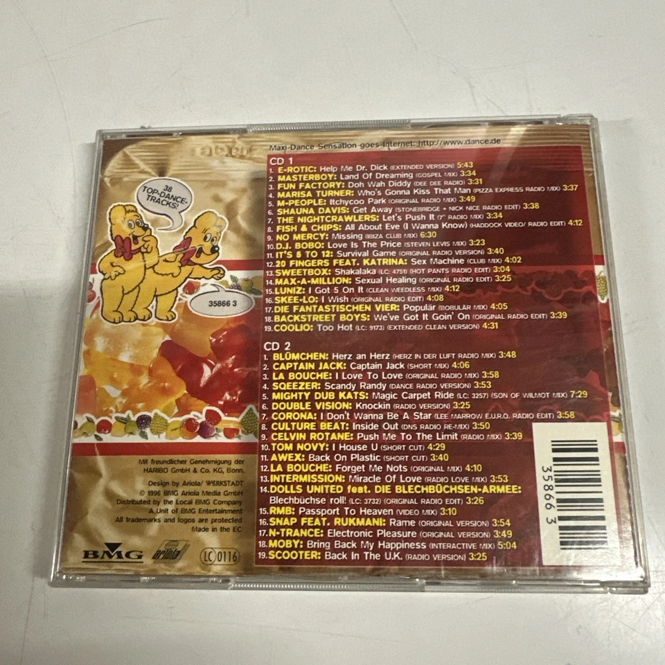 CD MAXI Dance Sensation 20, 2CD,1996,E-Rotic, Blümchen, Captain Jack, Snap 38T. - Bild 2 von 4
