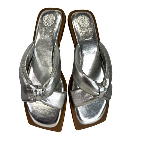 Vince Camuto Amira silberne flache Sandalen Größe 9,5 M - Bild 3 von 10