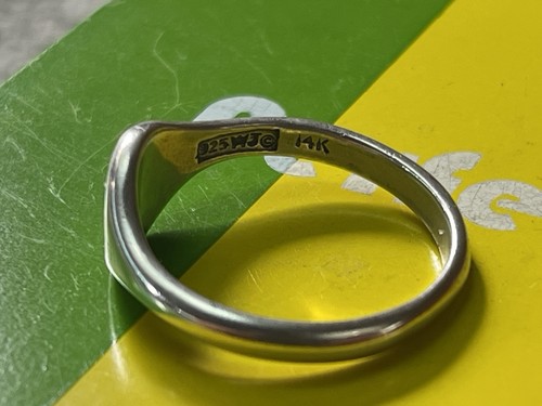 WJ Waldeck Johnson 14k Yellow Gold Dolphin & Sterling Silver Ring Sz 9.5 !! - Picture 9 of 9