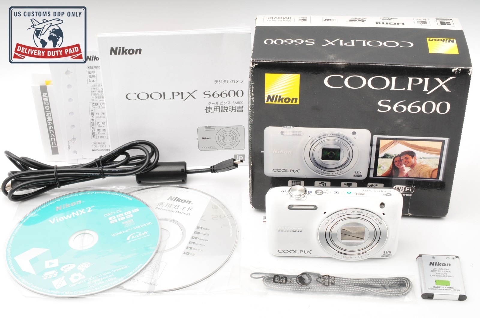 [ Top Mint ] Nikon Coolpix S6600 Compact Digital Camera white 16MP from Japan