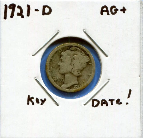 W@W 1921-d Mercury Dime !!!! ( KEY Coin !!!!)  AG+ !!!!!