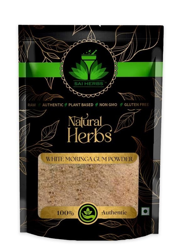 SAI HERBS Lab Tested White Moringa Gum Powder Safed Moringa Gond