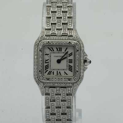 CARTIER PANTHERE MINI 4022 WSPN0006 STAHL SCHÖN 22MM + PAPIERE NEU BRILLIANTEN 3
