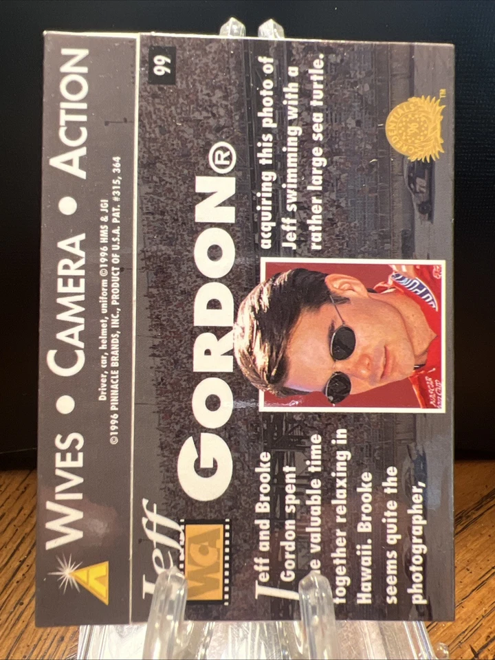 1996 Pinnacle Action Packed - #99 Jeff Gordon / Wives - Camera - Action - Image 2 of 2