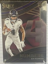 ZAY FLOWERS 2023 Panini SELECT Numbers Rookie Card #NMB-ZFL Baltimore Ravens WR