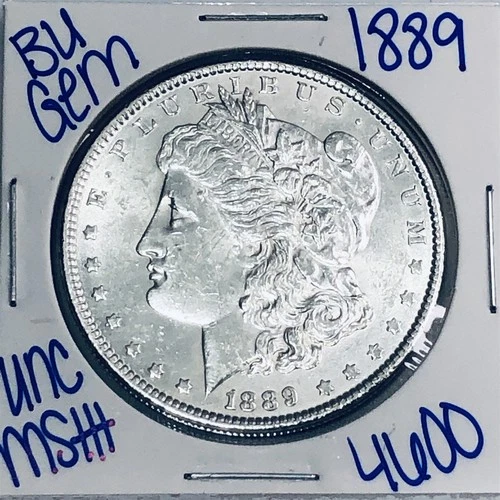 1889 BU UNCIRCULATED MORGAN SILVER DOLLAR AUTHENTIC U.S. MINT FREE SHIPPING 4600