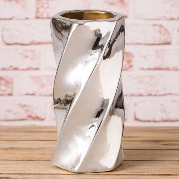 Altobelli Vase Louisa Silber Keramik 15X8 Cm Keramik Blumenvase-image