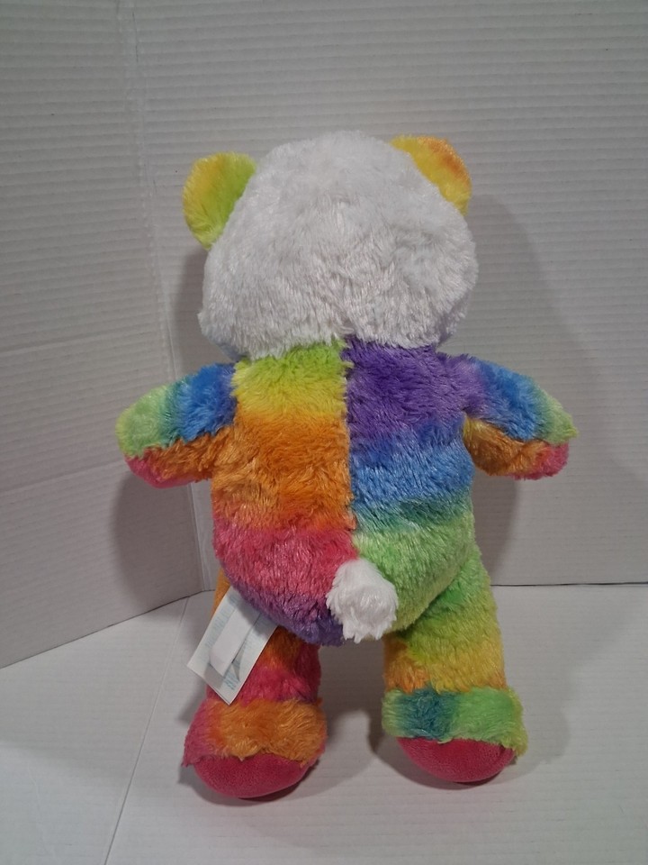 BUILD A BEAR Panda Bear Plush Color Pop Multicolor Rainbow Stuffed