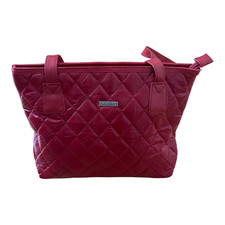 Stefano Tasche Rot Kunstleder Schultertasche Damen Elegant Gesteppt Klassisch