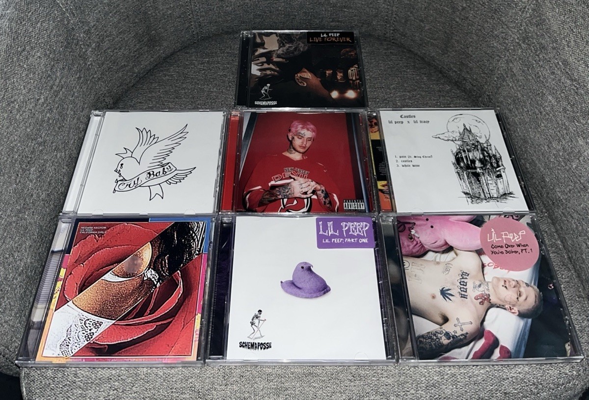 Lil Peep 7 CD Lot Live Forever, Cry, Hellboy, Castles, Girls, Pt 1
