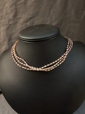 New Handmade Pearl Necklace 16  Pink Pearl With Purple Stones In between TR52