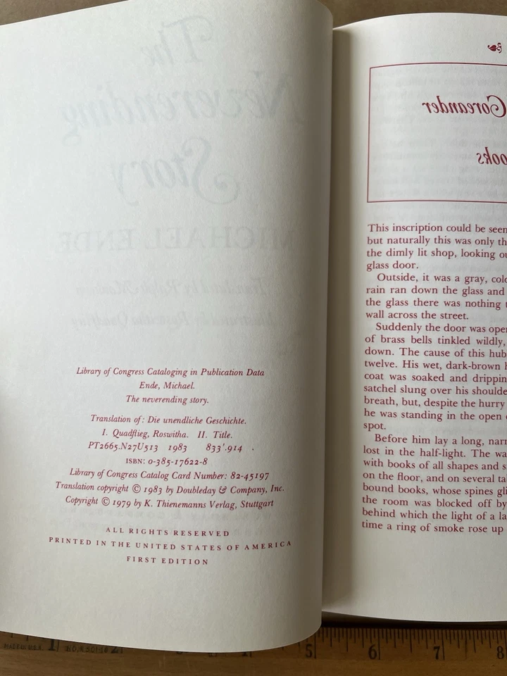The Neverending Story Michael Ende 1st Edition 1983 Doubleday HC DJ - Image 4 of 4