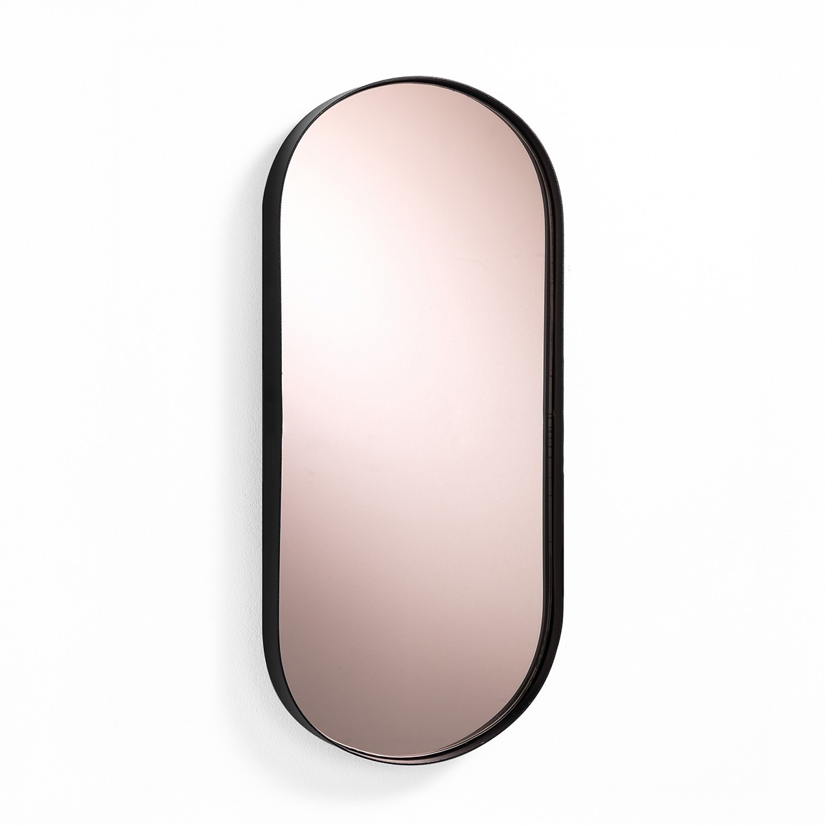 Miroir mural design ovale rose gold 50x80 cm pour grand salon élégant
