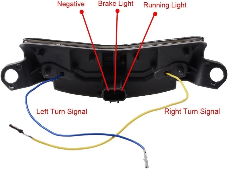Luz trasera LED roja/ámbar señal de giro de conducción para Ninja 05-06 ZX-6R ZX636 Foto 4 de 4