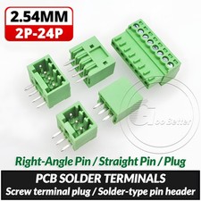 2.54mm Pitch PCB Terminal Block Plug-in Screw Connector 2Pin - 24Pin Plug / Pin