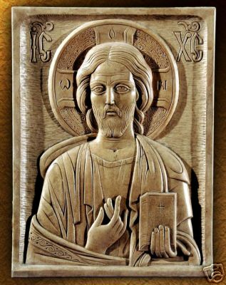 Jesus Christ Icon Religious Church art stone sculpture wall carving Christian - Picture 1 of 1