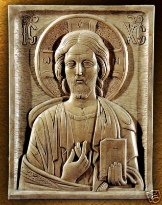 Jesus Christ Icon Religious Church art stone sculpture wall carving Christian  - Picture 1 of 1