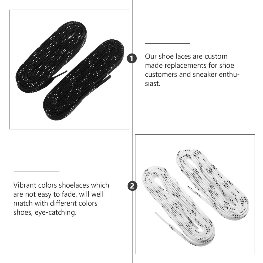 APL 2 Paia Lacci Hockey Lacci per Scarpe da Ginnastica Punta Viaggio