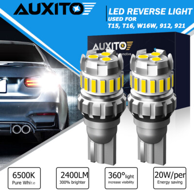 2x Bright White Canbus LED Bulb For Car Backup Reverse Light 912 921 T15 W16W
