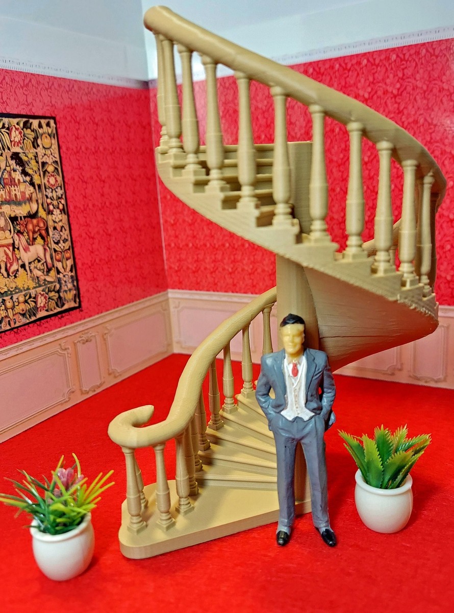 1/12 Scale Dollhouse Spiral Staircase Kit - Perfect Miniature Furniture For Any Room