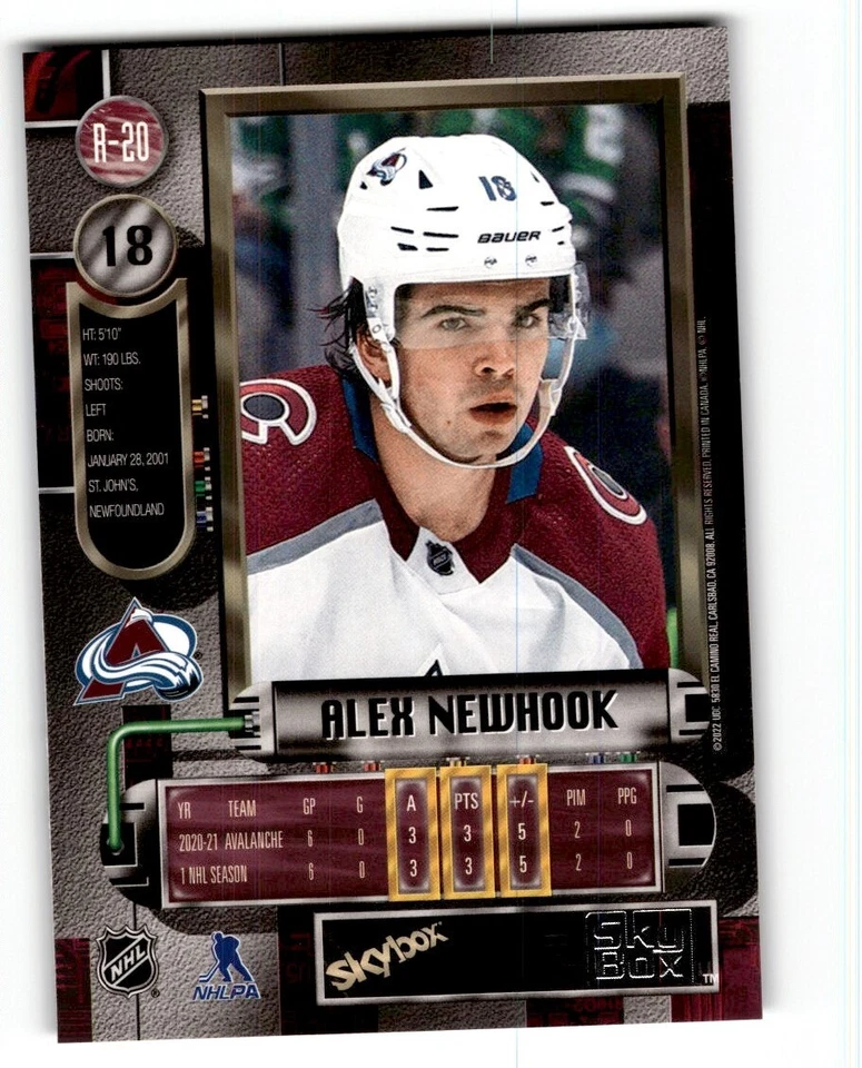 2021-22 Skybox Metal Universe 1997-98 Retro Rookies Alex Newhook Rookie #R-20 - Image 2 of 2