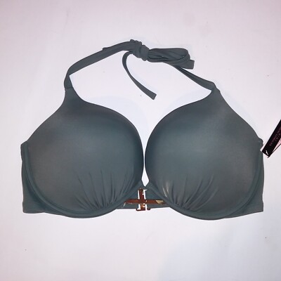 Victoria Secret Swim Bikini Top 38D Bombshell Push Up Adds 2 Cup Sizes Solid New