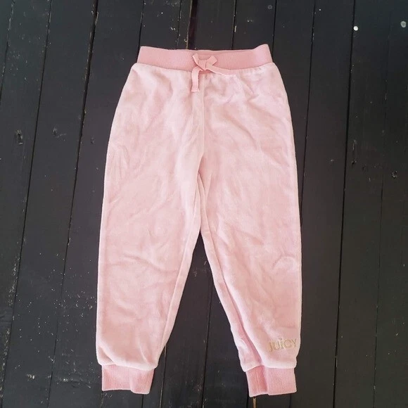 Juicy Couture Toddler Girl 3T Light Pink Velour Track Pants Sweatpants  Lounge