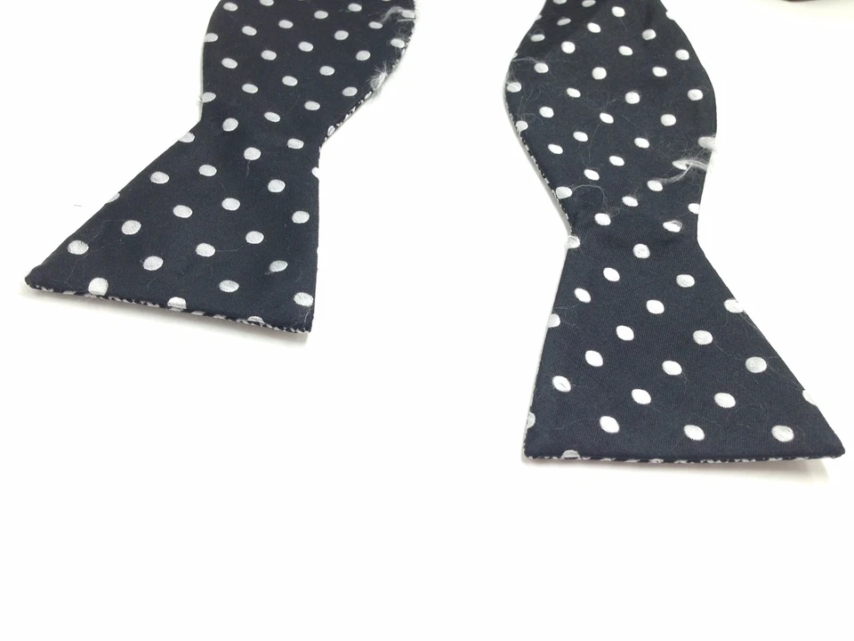 $90 Countess Mara Hombres Negro Blanco Reversible Pajarita Seda Ajustable Pajarita Foto 4 de 4
