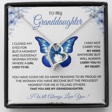 To My Granddaughter Necklace, Gift for Granddaughter from Grandpa Grandma