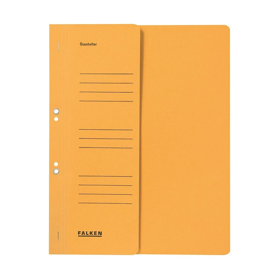 50 Ösenhefter gelb DIN A4 kaufmännische Heftung 1/2 Vordeckel Falken