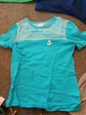 Vtg 70s T-shirt Catalina Sportswear LA SoCal Nautical Anchor Blue White M Med