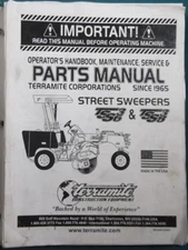 TERRAMITE TSS36 TSS38 STREET SWEEPER SERVICE OPERATION MAINTENANCE PARTS MANUAL