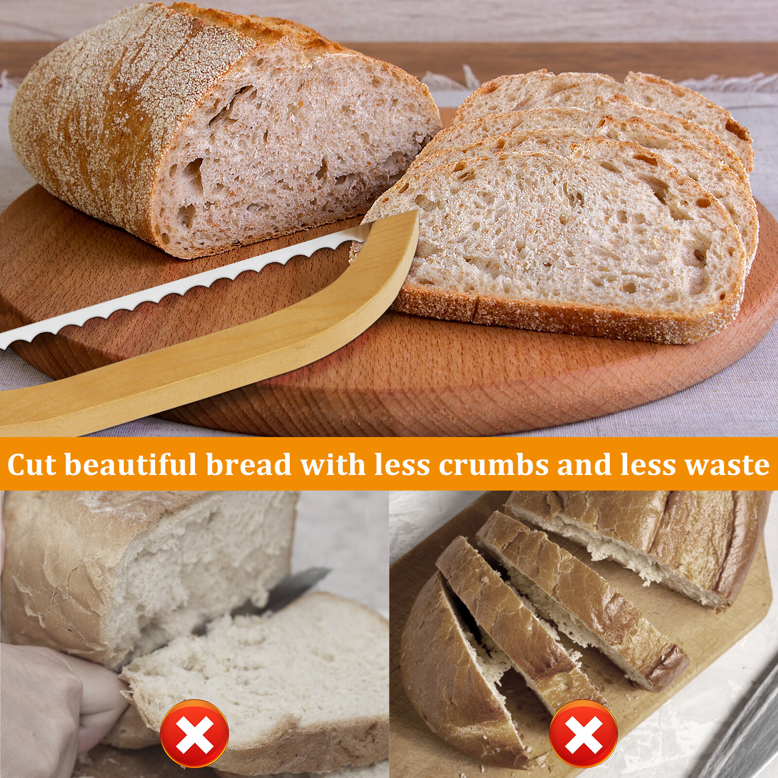 Bread Bow Cutter Stainless Steel Sourdough Bread Slicer with