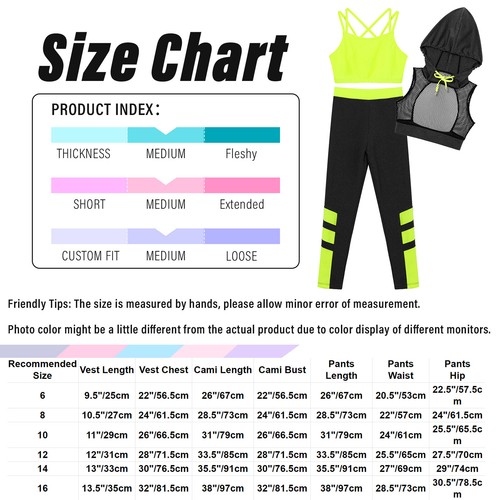 Girls Hip Hop Dance Outfit 3 Piece Hooded Crop Tops Athletic Pants Jogger Set - Picture 4 of 69
