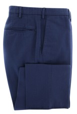 Incotex Blue Solid Cotton Blend Pants - Slim - 36/52 - 2F 