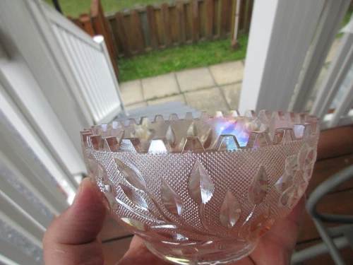 AUTHENTIC WESTMORELAND~ Pink Carnival Depression Glass  Bowl With Sawtooth Rim!!