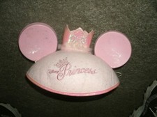 ORIGINAL DISNEY PARKS' MINNIE MOUSE PRINCESS EARS CAP' INFANT'VG-FREE SHIP