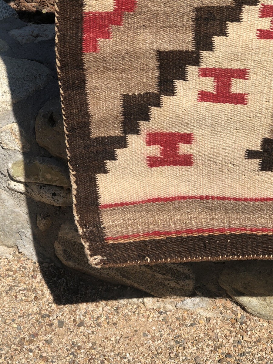 1920年代～ナバホラグNavajo Rug ネイティブ本物アリゾナインディアン 貴重 本物 ナバホ族 アーティスト製作 ラグ ナバホラグ NAVAJO