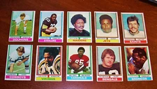 You Pick 1974 Football Cards Needed Complete Your Set 1 - 281 Topps Card 25c C/S